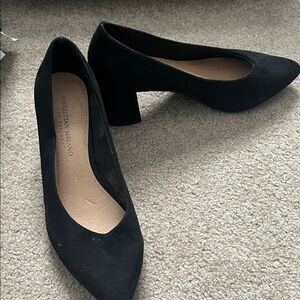 Christian Siriano Black Block Heel Pumps